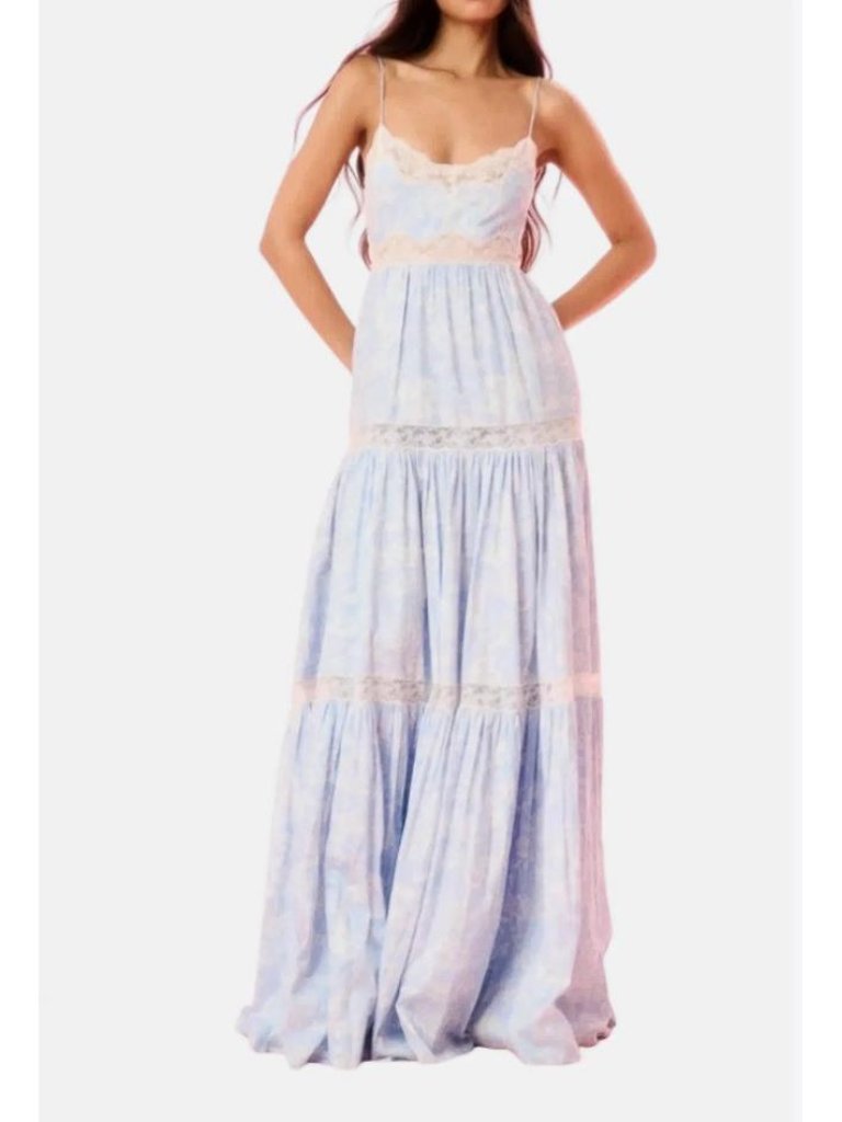 Loveshackfancy Women's Espa Lace-Trimmed Maxi Dress Size Xs In Blue Cove